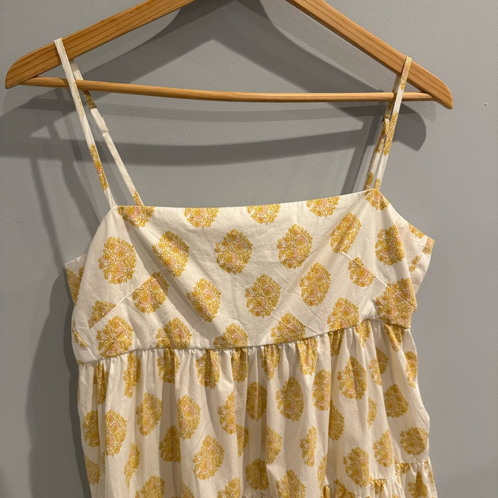 J. Crew Tie Back Tiered Midi Dress in Gathered Floral Block, Size 8 - Picture 6 of 14